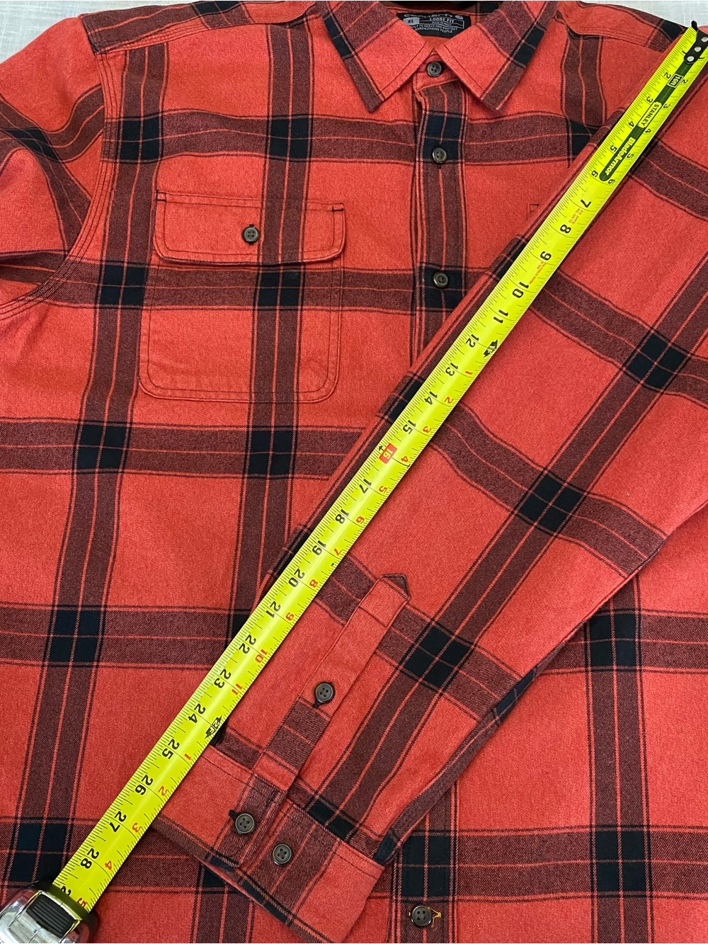 XL Carhartt Long sleeve Flannel Jacket TW4451-M Loose Fit 100% Cotton Red Plaid - Picture 10 of 10